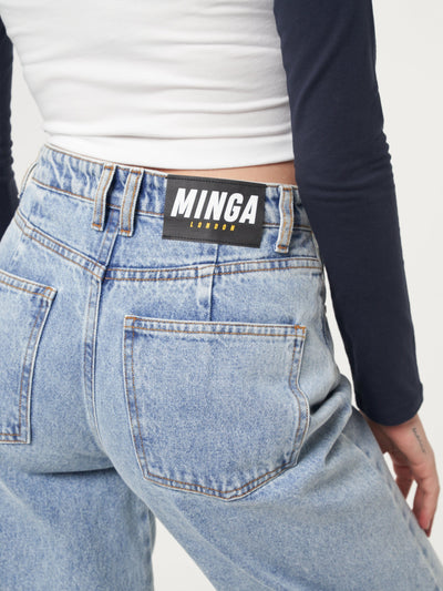 Denim Dad Jeans in Light Blue - Minga London