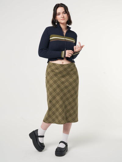 Dora Plaid Midi Skirt - Minga London