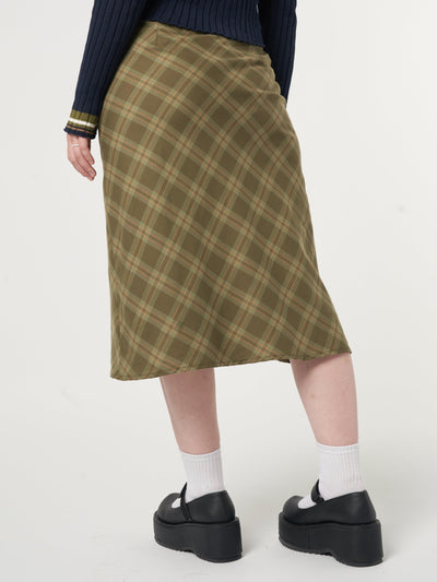 Dora Plaid Midi Skirt - Minga London