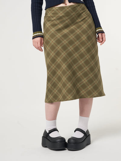 Dora Plaid Midi Skirt - Minga London