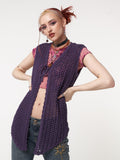 Elfie Tie Front Knit Sleveless Cardigan - Minga London