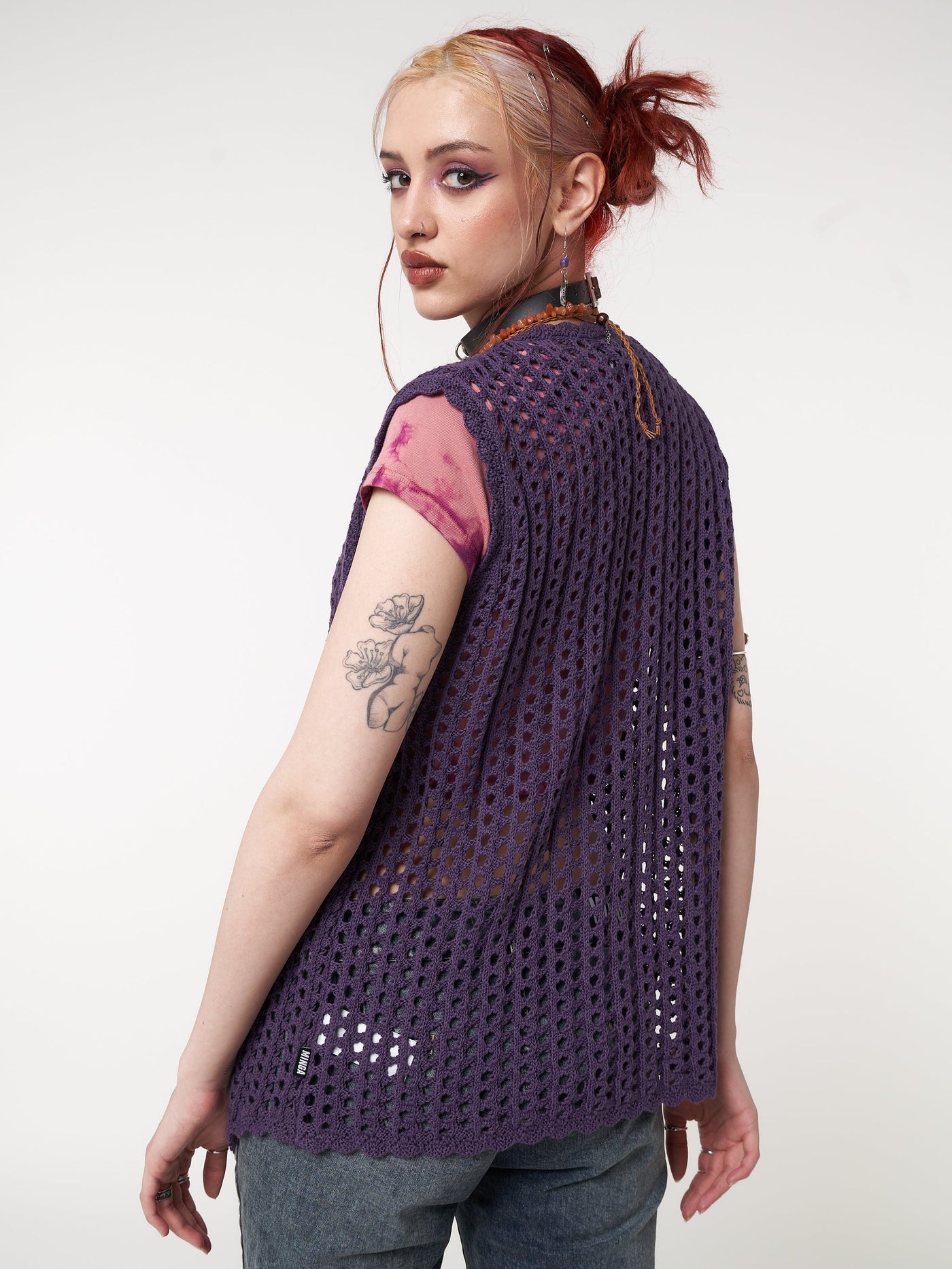 Elfie Tie Front Knit Sleveless Cardigan - Minga London