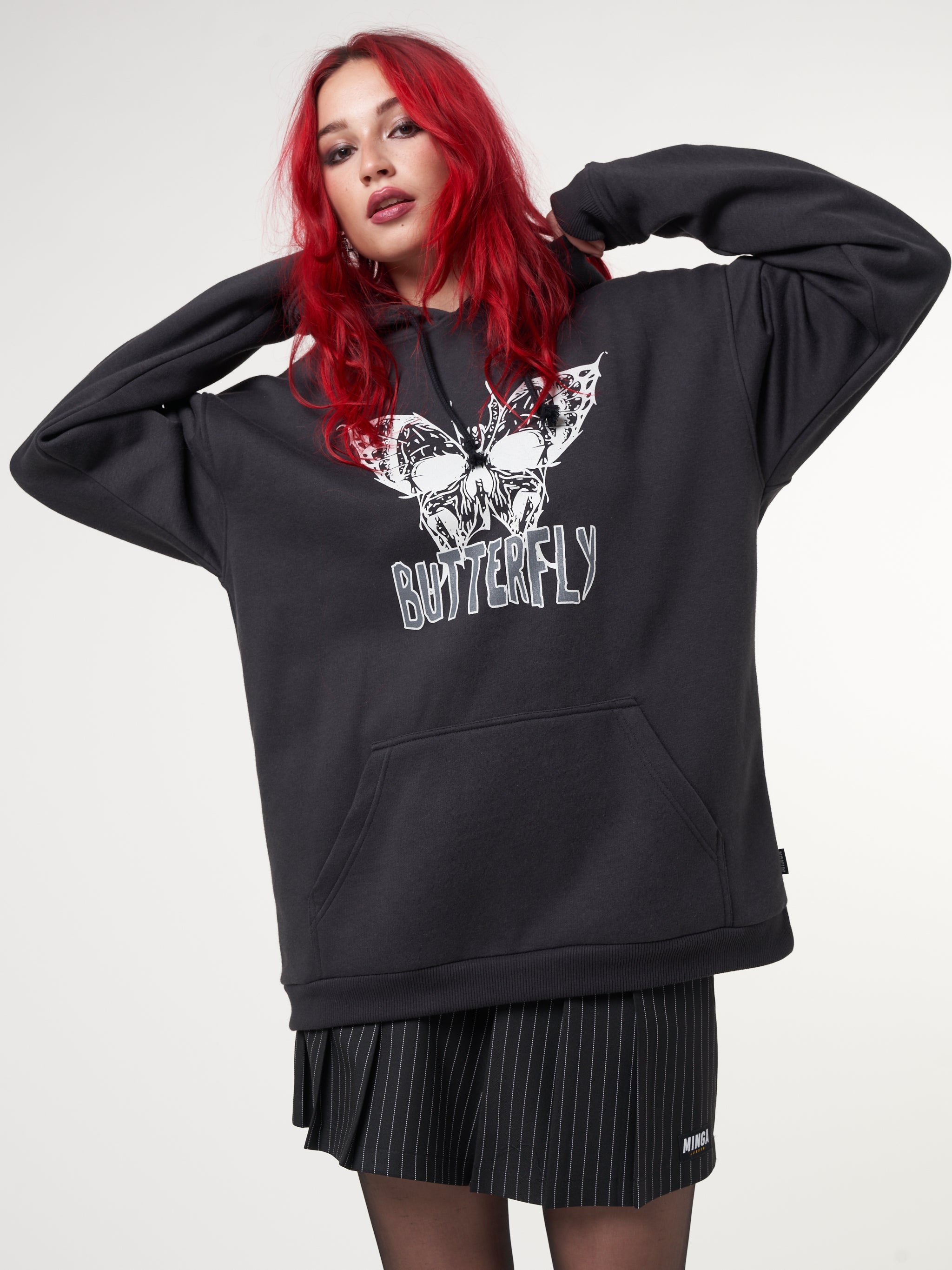 Evil Butterfly Black Hoodie - Minga London