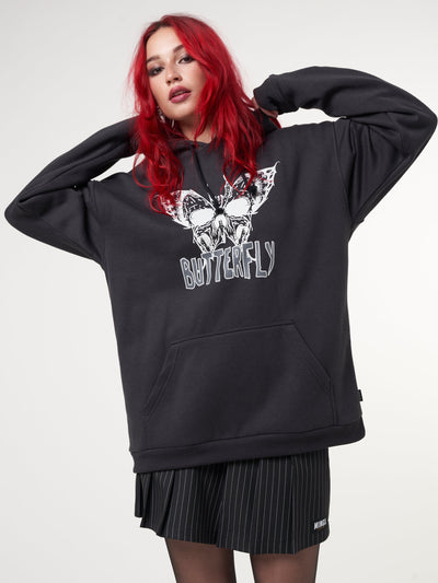 Evil Butterfly Black Hoodie - Minga London