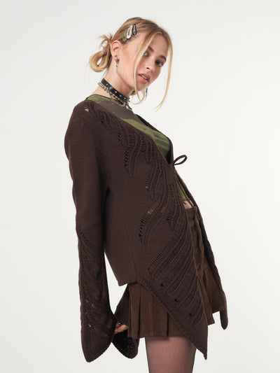 Fairy Asymmetric Tie Front Cardigan - Minga London