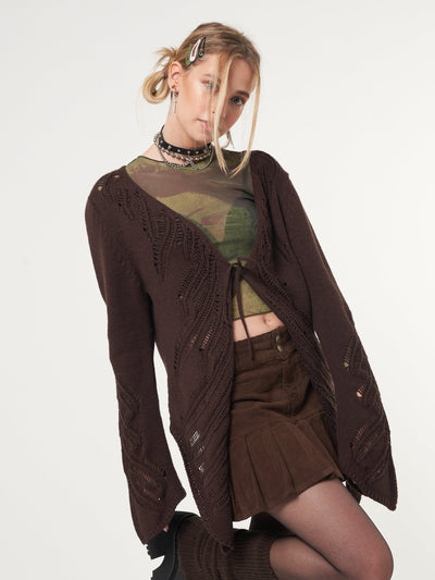 Fairy Asymmetric Tie Front Cardigan - Minga London