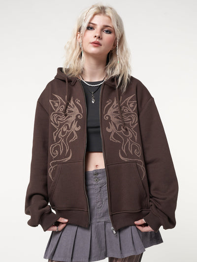 Fairy Wings Zip Up Hoodie Jacket - Minga London