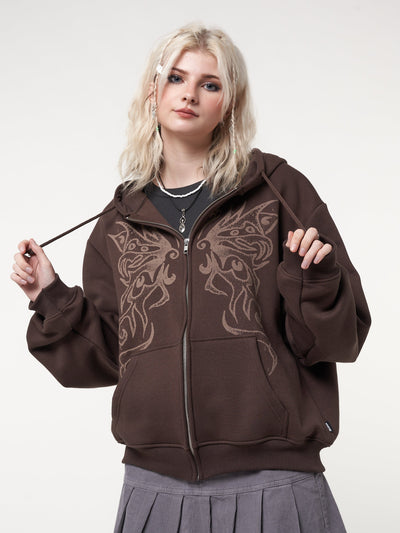 Fairy Wings Zip Up Hoodie Jacket - Minga London
