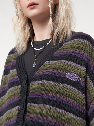 Faye Striped Knit Cardigan - Minga London