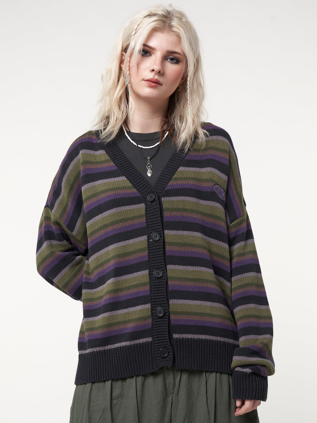 Faye Striped Knit Cardigan - Minga London