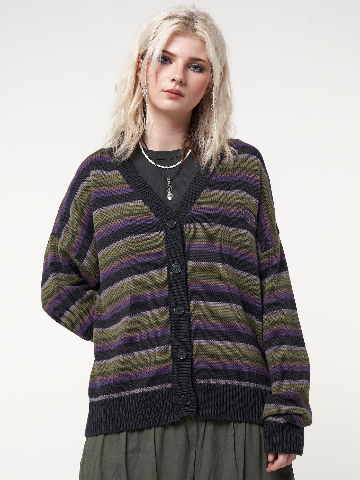 Faye Striped Knit Cardigan - Minga London