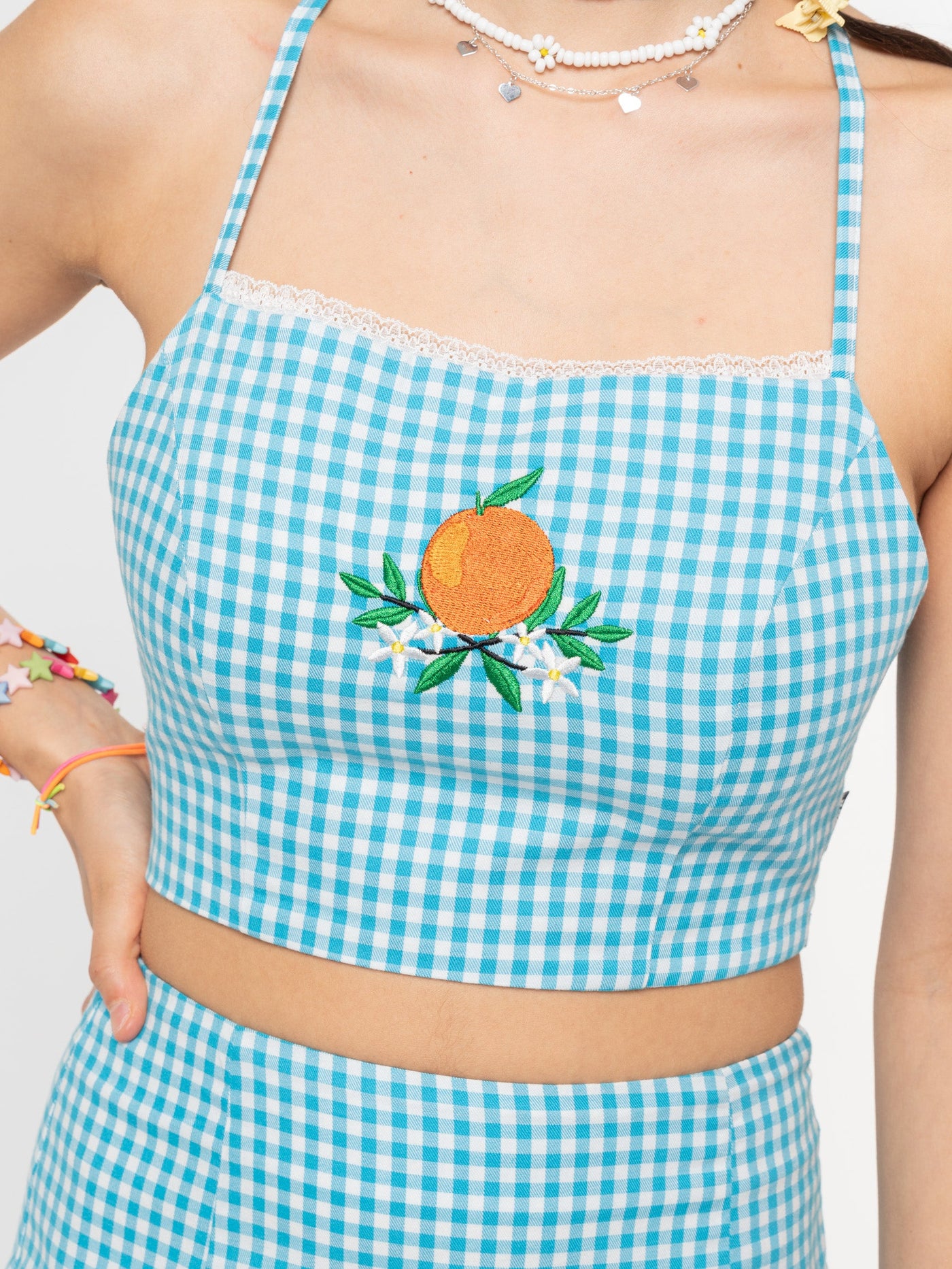 Flora Gingham Crop Top - Minga London