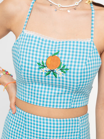 Flora Gingham Crop Top - Minga London