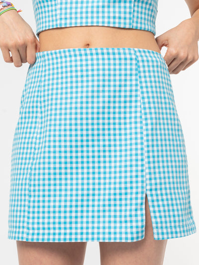 Flora Gingham Mini Skirt - Minga London