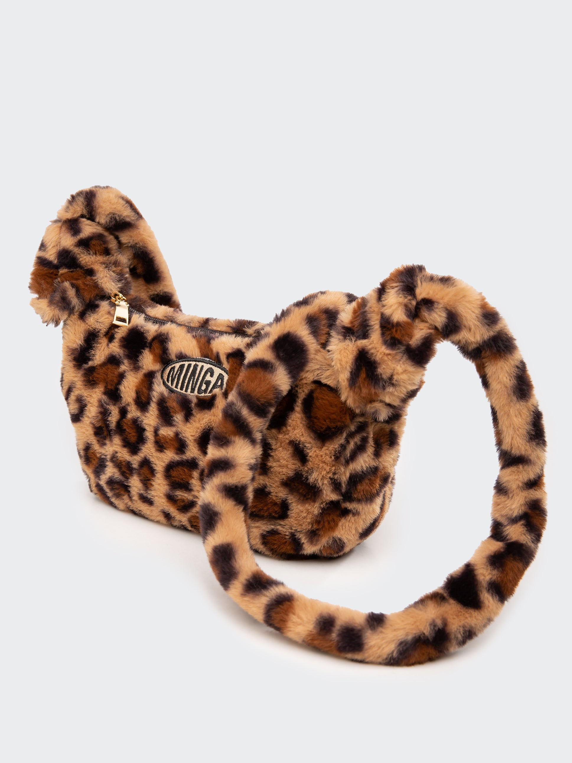 Fluffy Leopard Print Crossbody Bag - Minga London