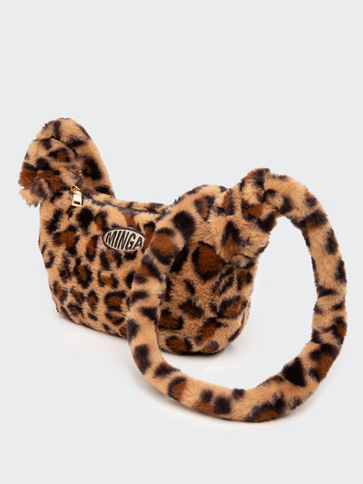 Fluffy Leopard Print Crossbody Bag - Minga London