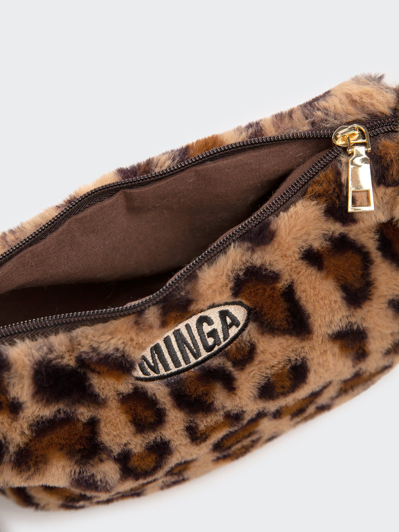 Fluffy Leopard Print Crossbody Bag - Minga London