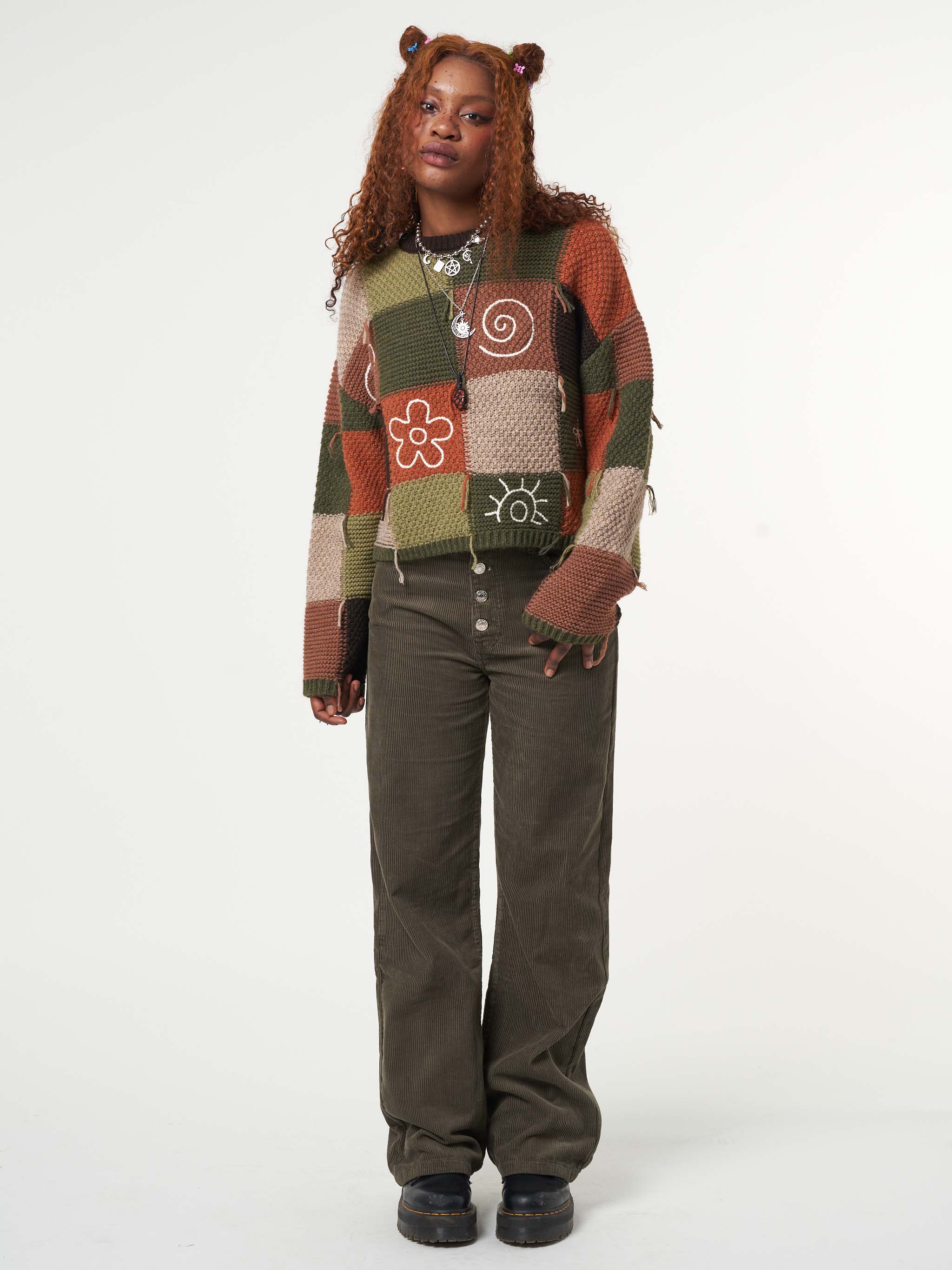 Forest Green Corduroy Straight Leg Pants - Minga London