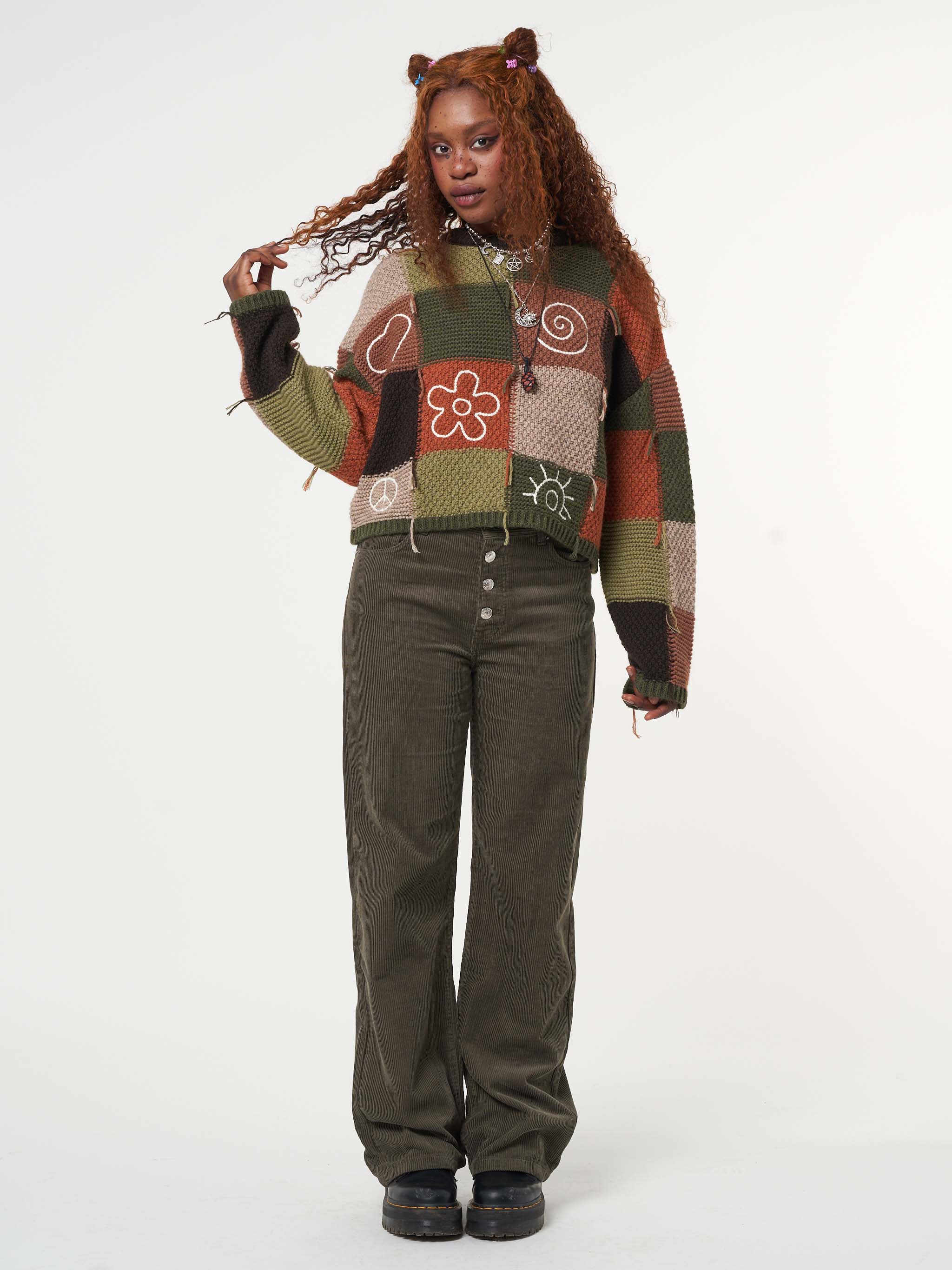 Forest Green Corduroy Straight Leg Pants - Minga London