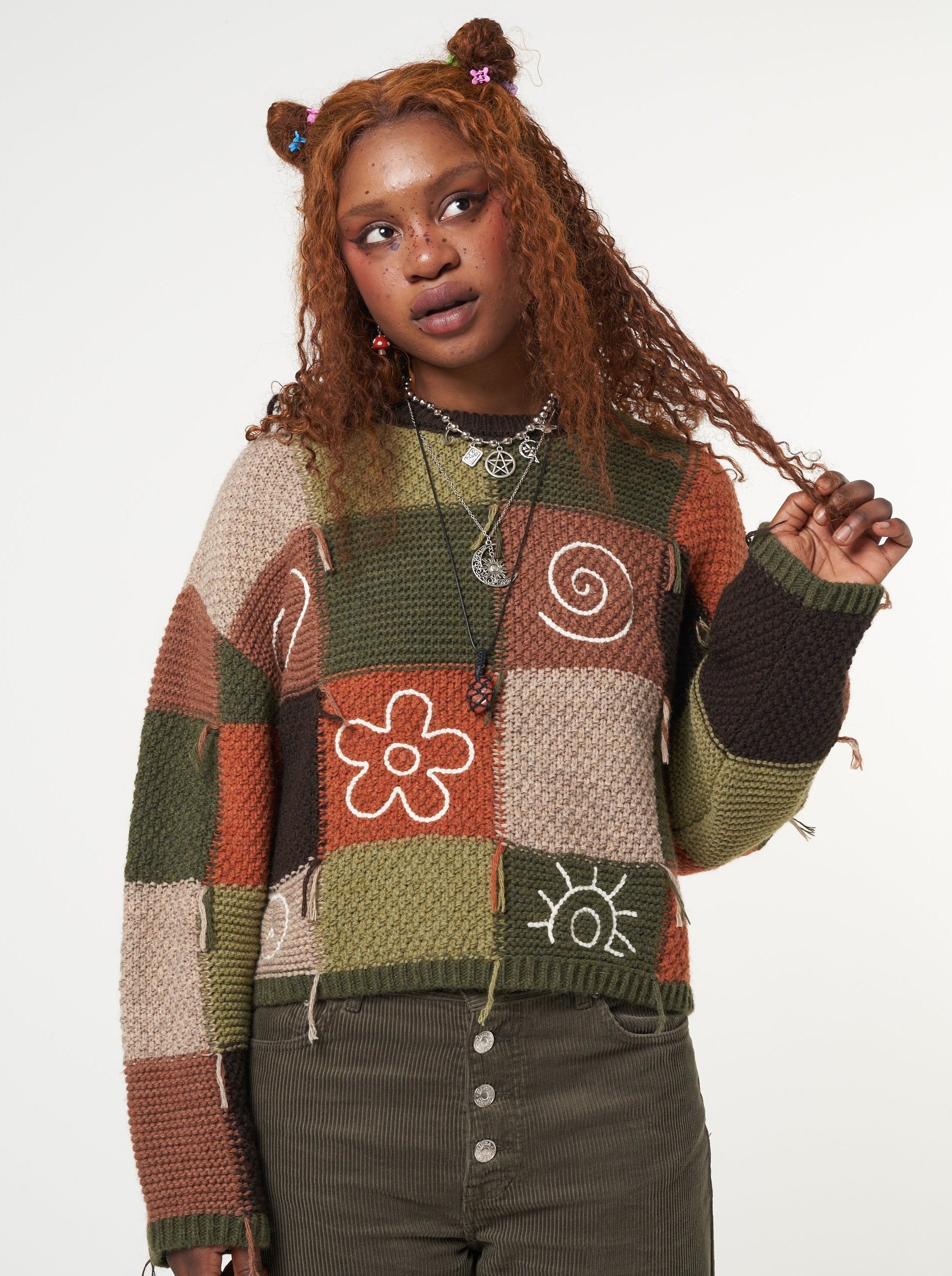 Free Spirit Patchwork Embroidered Jumper - Minga London