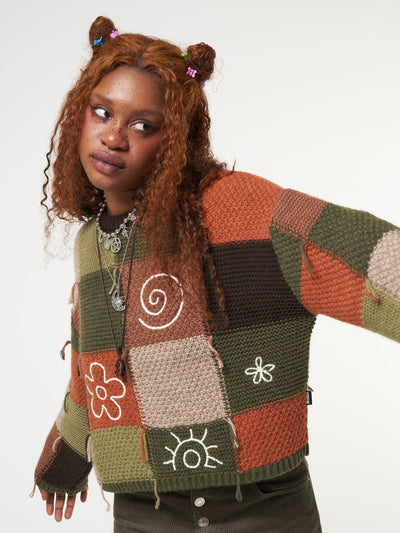 Free Spirit Patchwork Embroidered Jumper - Minga London
