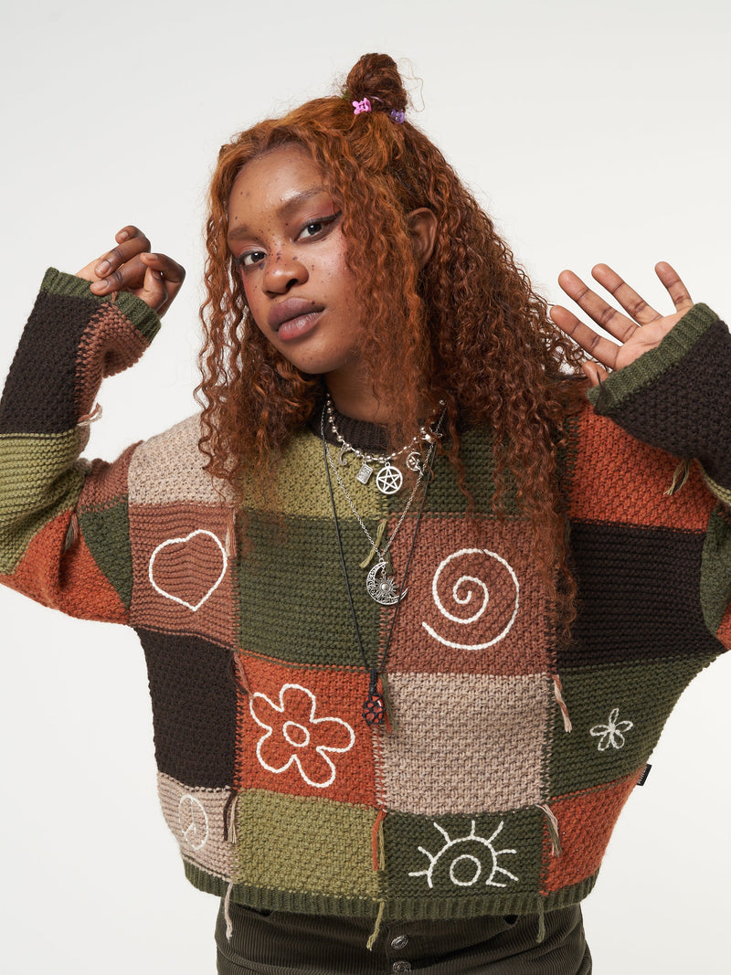 Free Spirit Patchwork Embroidered Jumper - Minga London