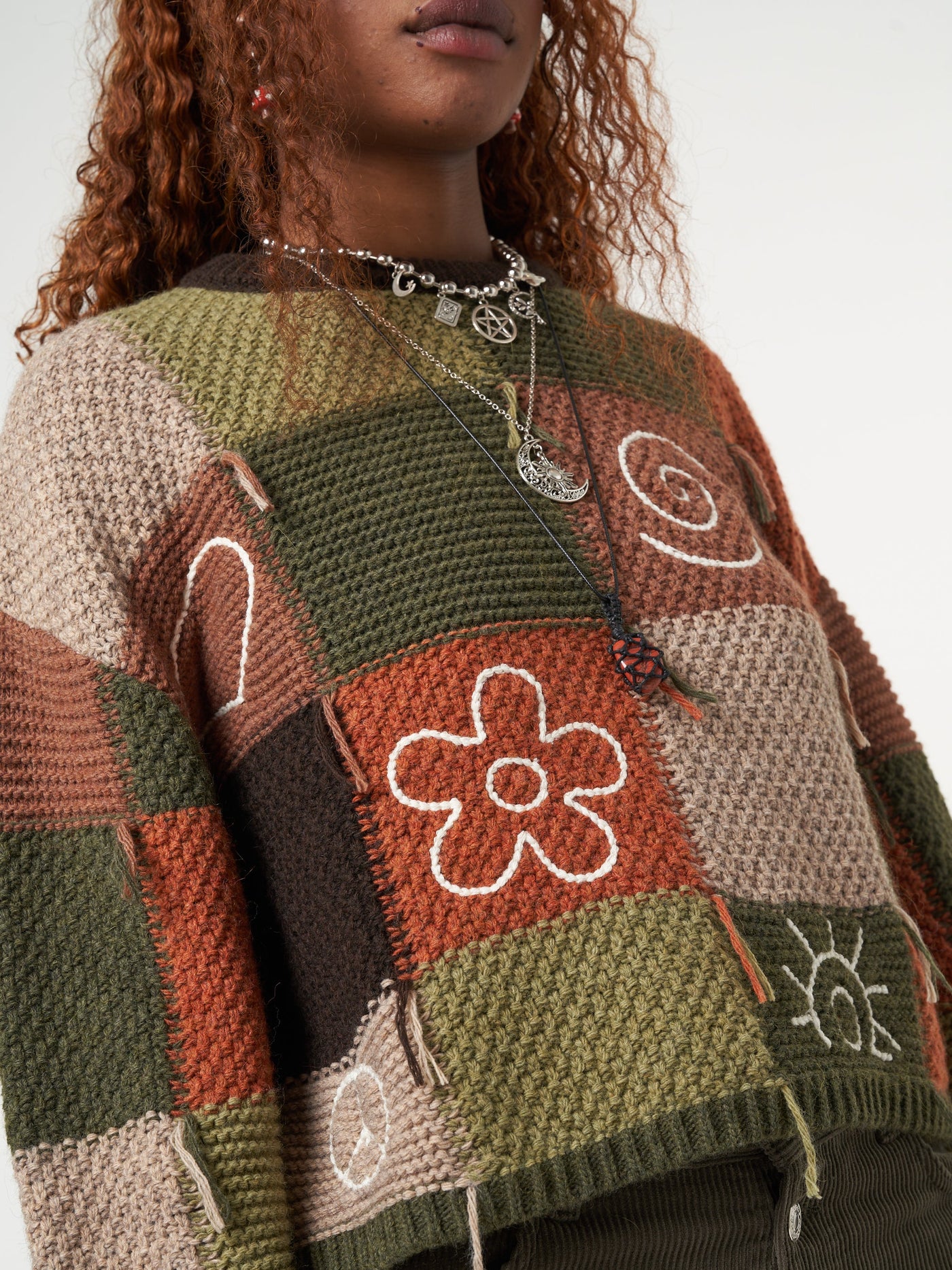 Free Spirit Patchwork Embroidered Jumper - Minga London