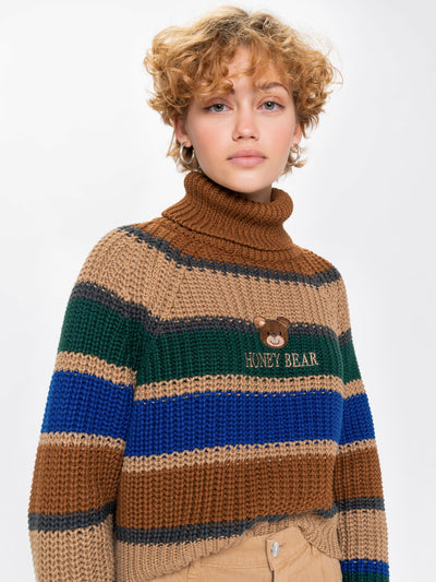 Honey Bear Knitted Striped Jumper - Minga London