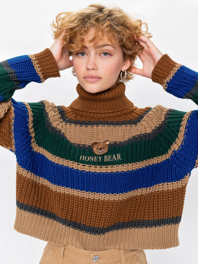 Honey Bear Knitted Striped Jumper - Minga London