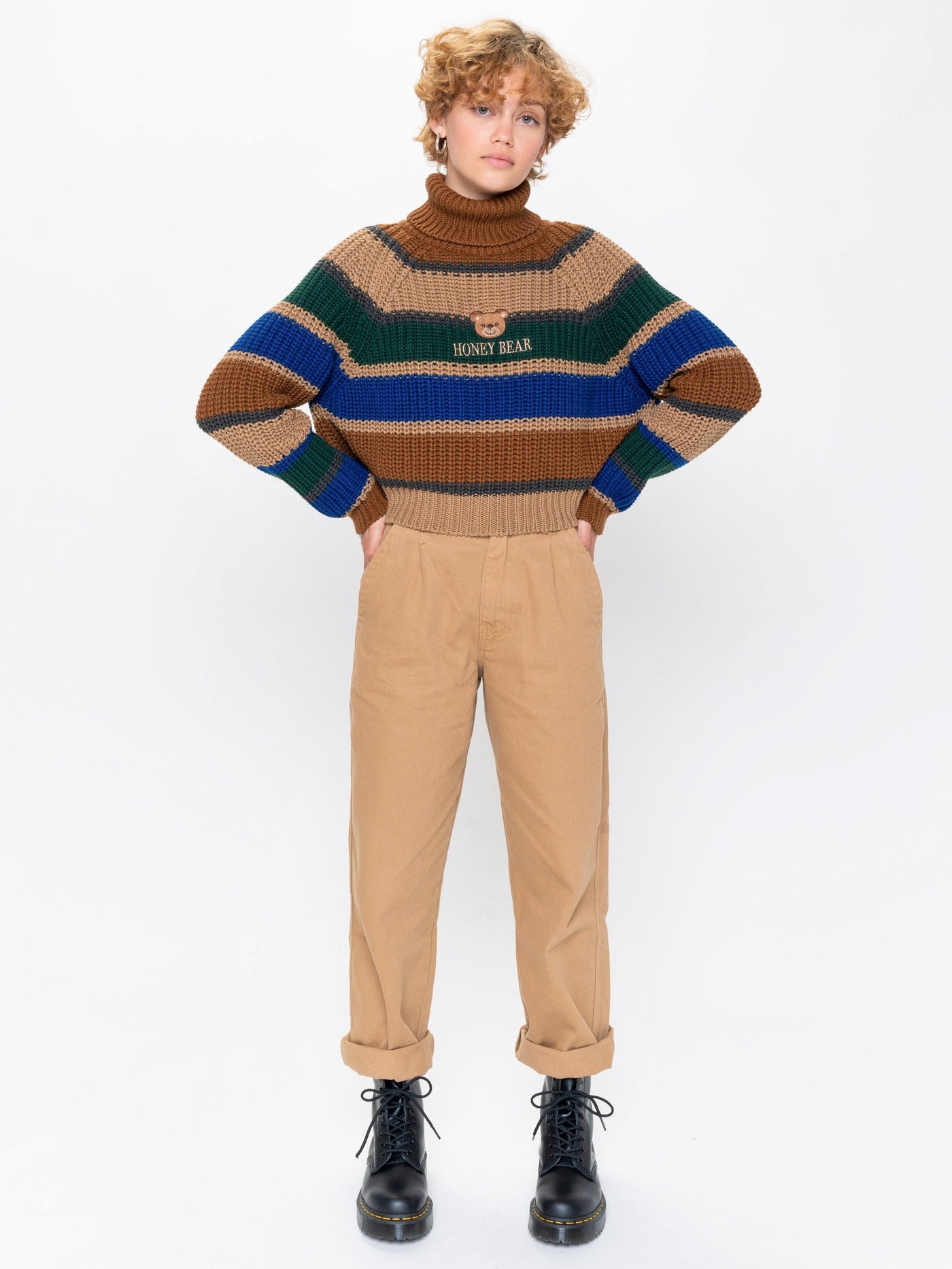 Honey Bear Knitted Striped Jumper - Minga London