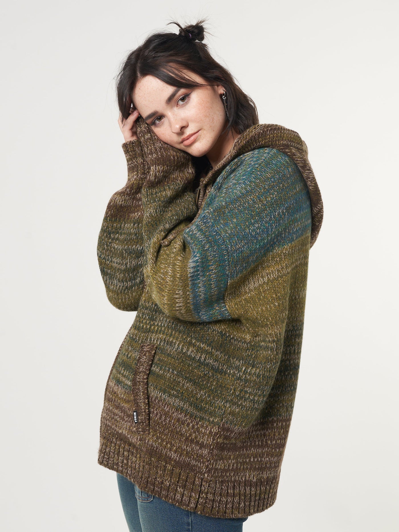 Iris Zip Up Hood Knit Cardigan - Minga London