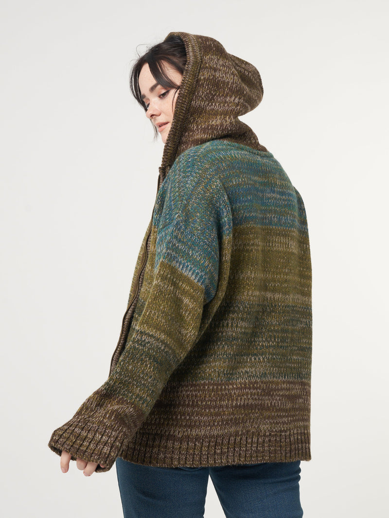 Iris Zip Up Hood Knit Cardigan - Minga London