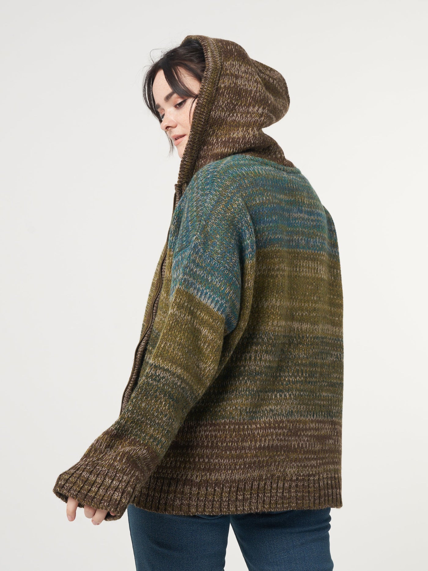 Iris Zip Up Hood Knit Cardigan - Minga London