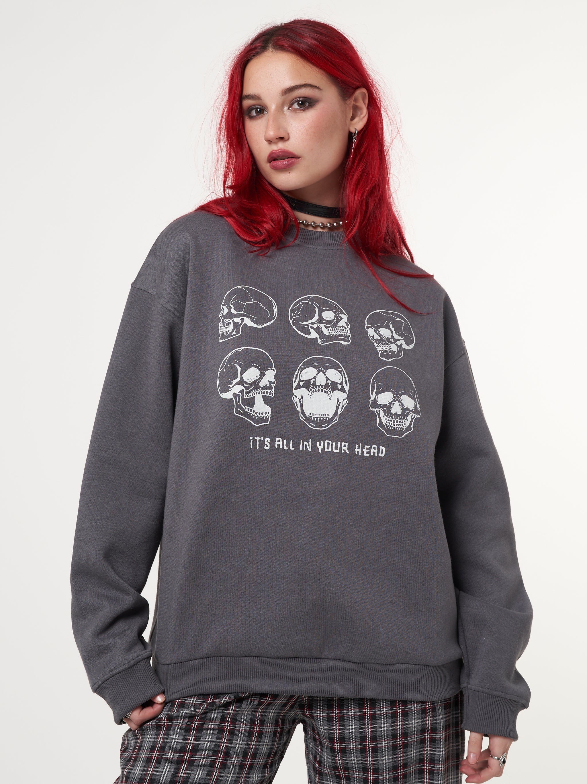 Its All In Your Head Skull Sweater - Minga London