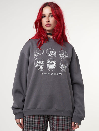 Its All In Your Head Skull Sweater - Minga London