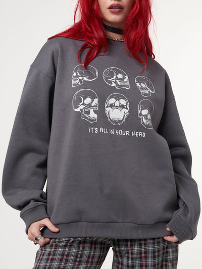Its All In Your Head Skull Sweater - Minga London