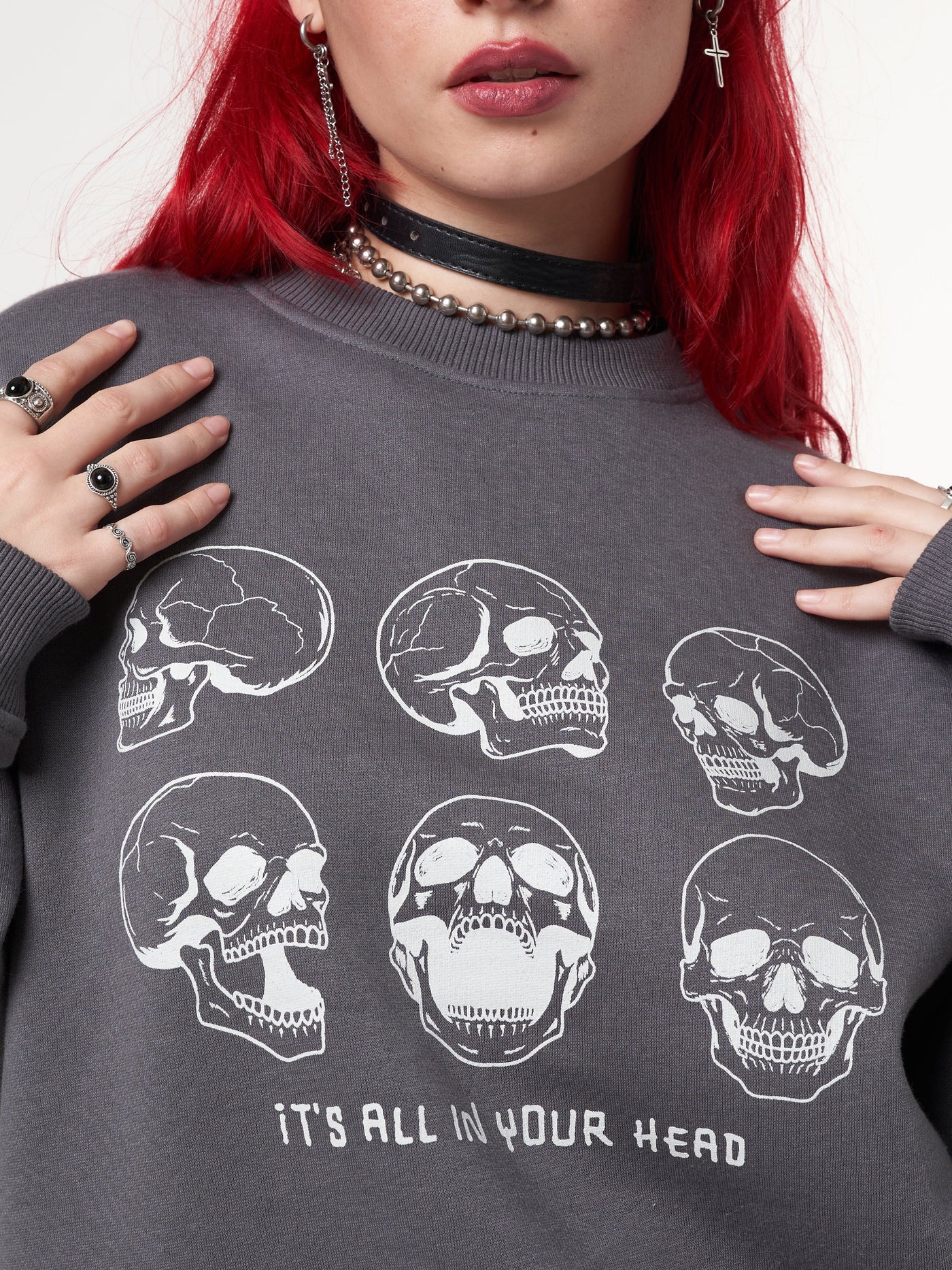 Its All In Your Head Skull Sweater - Minga London