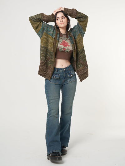 Jade Overdye Front Pocket Flare Jeans - Minga London