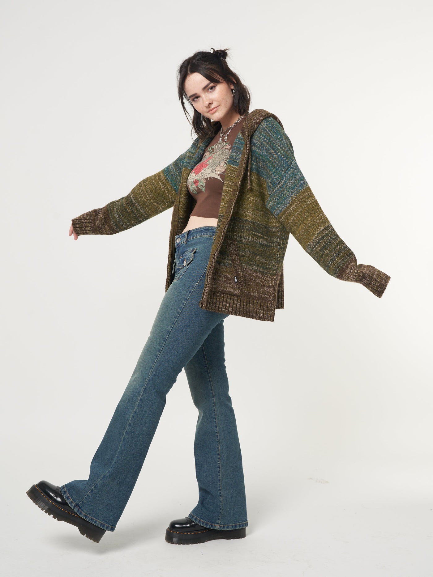 Jade Overdye Front Pocket Flare Jeans - Minga London