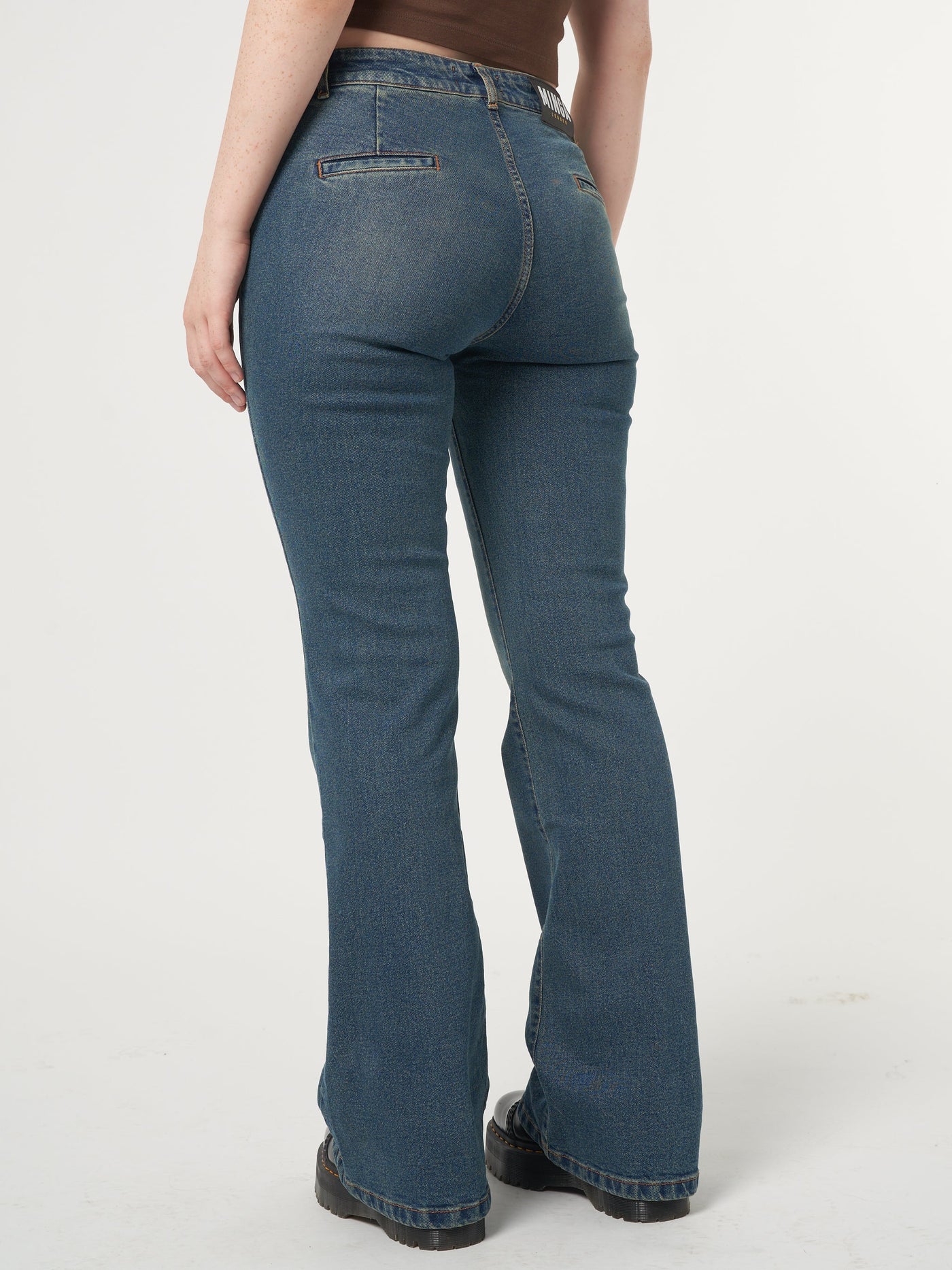 Jade Overdye Front Pocket Flare Jeans - Minga London