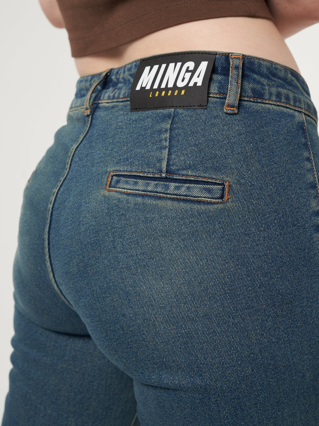 Jade Overdye Front Pocket Flare Jeans - Minga London