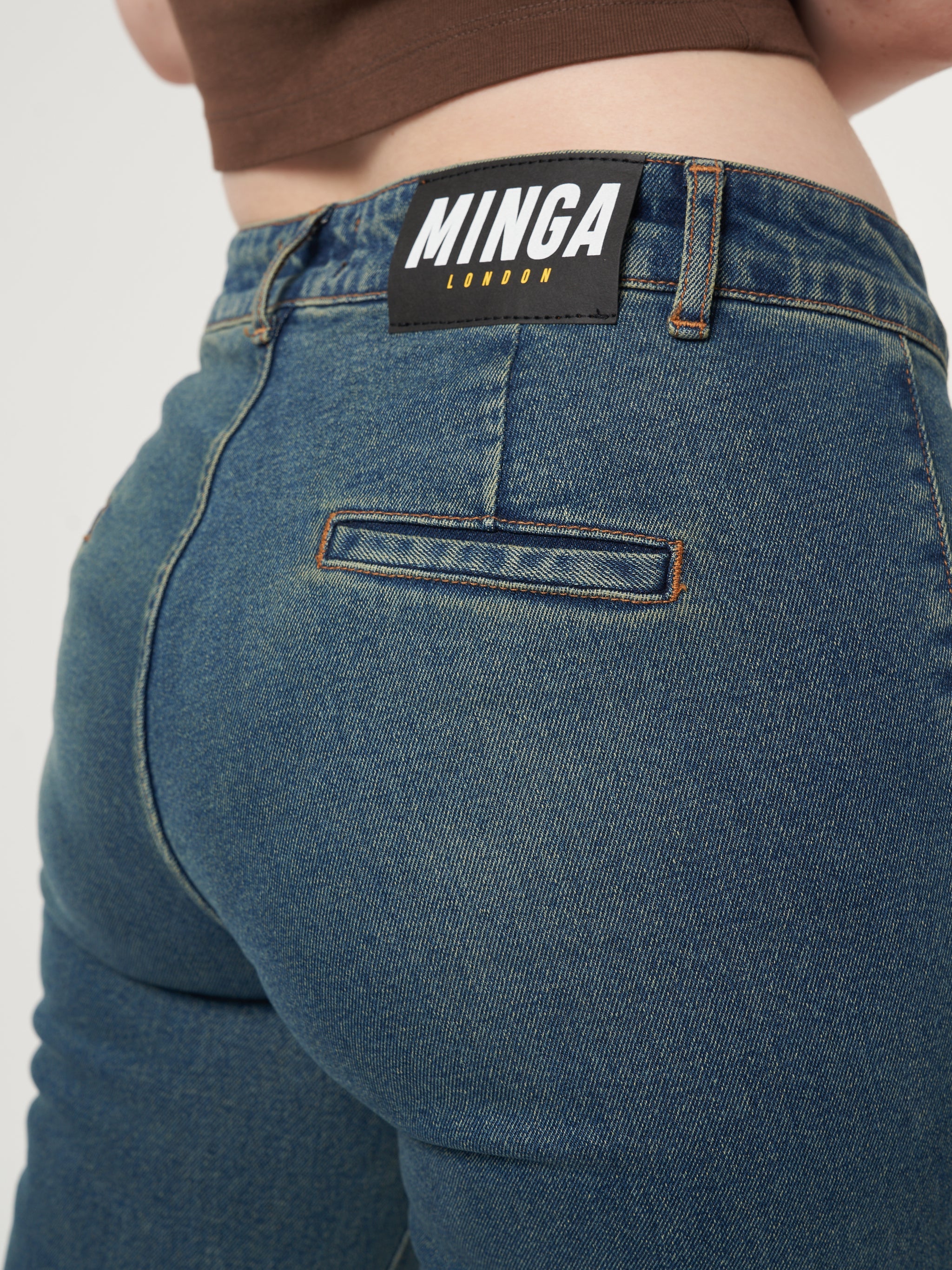 Jade Overdye Front Pocket Flare Jeans - Minga London