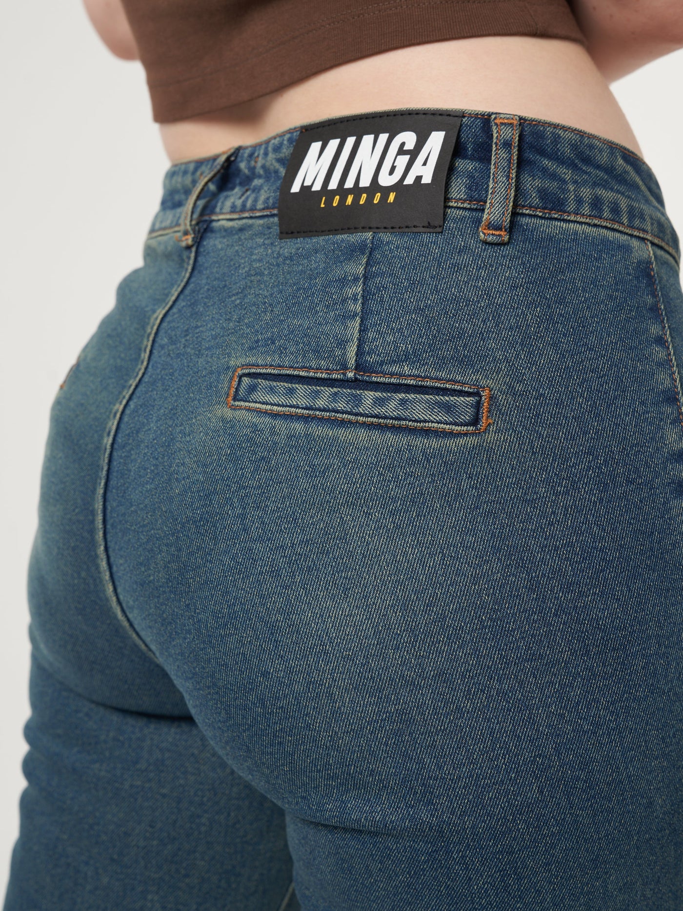 Jade Overdye Front Pocket Flare Jeans - Minga London