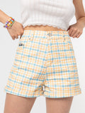 Joy Check Denim Mom Shorts - Minga London