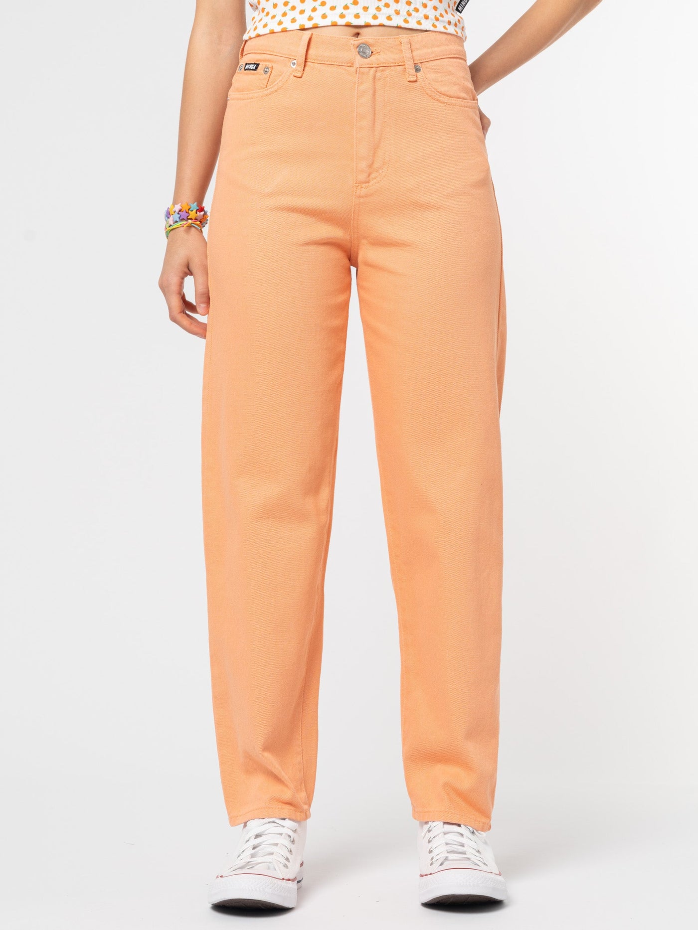 Juicy Orange Denim Mom Jeans - Minga London