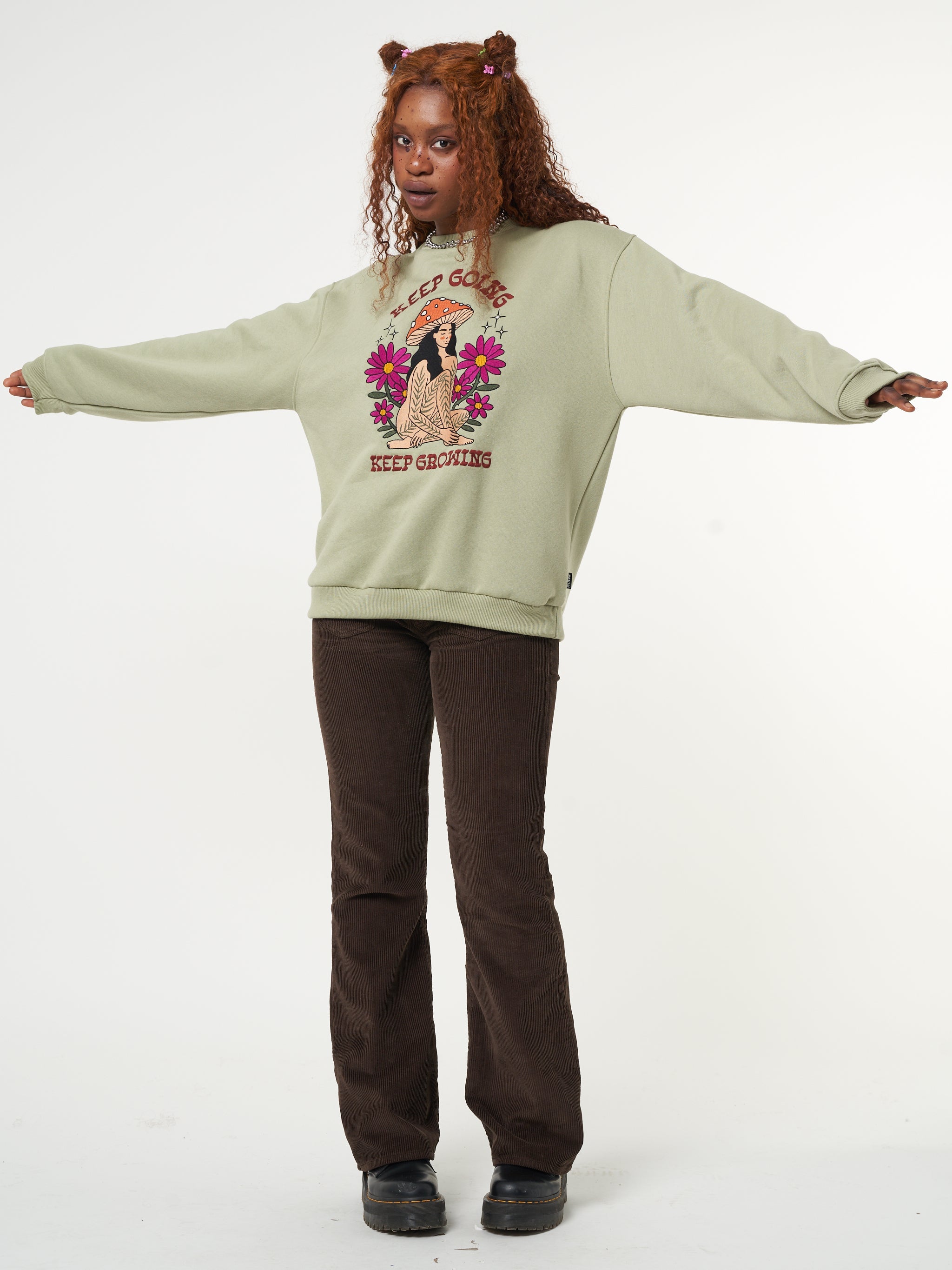 Keep Growing Mushroom Girl Sweater - Minga London