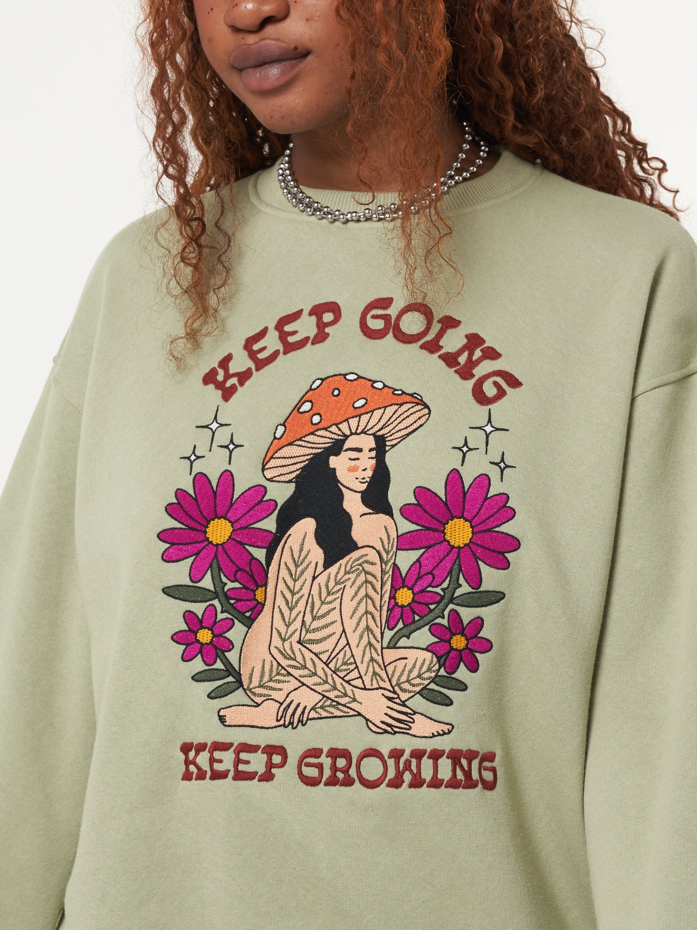 Keep Growing Mushroom Girl Sweater - Minga London