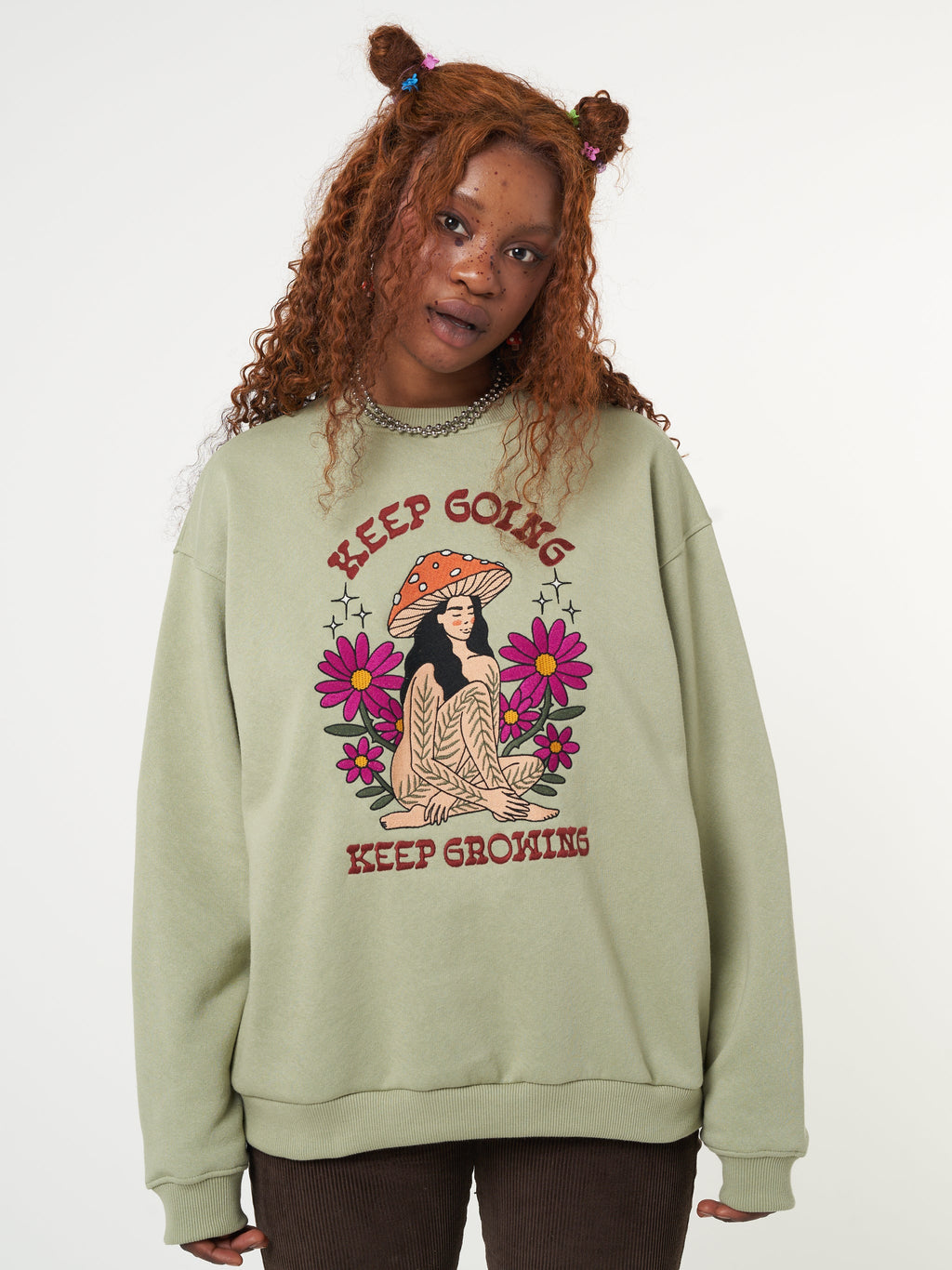 Keep Growing Mushroom Girl Sweater - Minga London