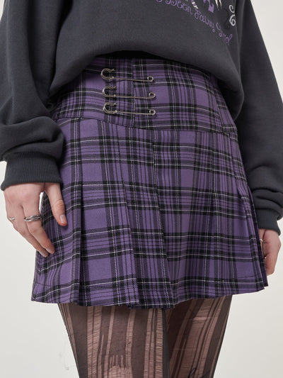 Lana Plaid Pleated Mini Skirt - Minga London