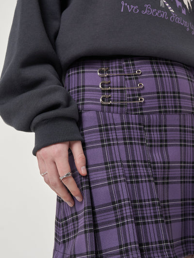 Lana Plaid Pleated Mini Skirt - Minga London